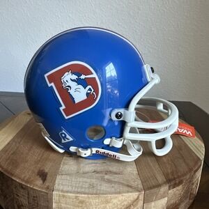 Vintage Riddell Denver Broncos Mini Football Helmet 3 5/8" RWB D Horse Logo